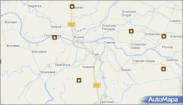 mapa Tujsk, Tujsk na mapie Targeo