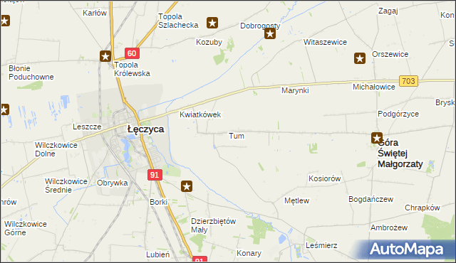 mapa Tum, Tum na mapie Targeo