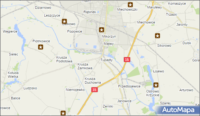 mapa Tupadły gmina Inowrocław, Tupadły gmina Inowrocław na mapie Targeo