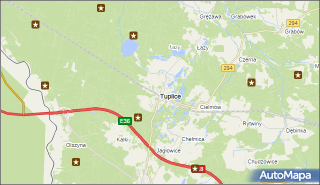 mapa Tuplice, Tuplice na mapie Targeo