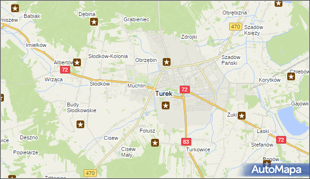 mapa Turka, Turek na mapie Targeo