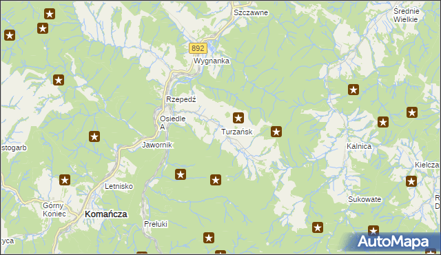 mapa Turzańsk, Turzańsk na mapie Targeo