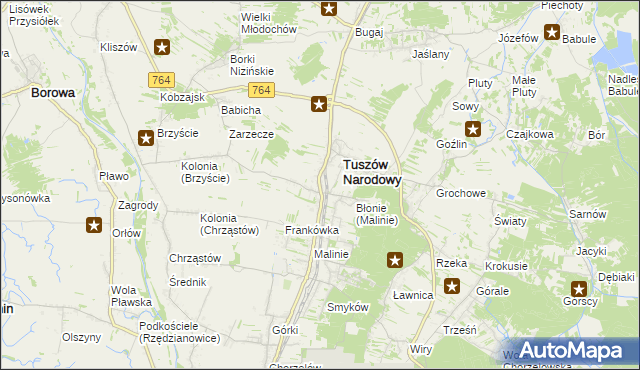 mapa Tuszów Mały, Tuszów Mały na mapie Targeo