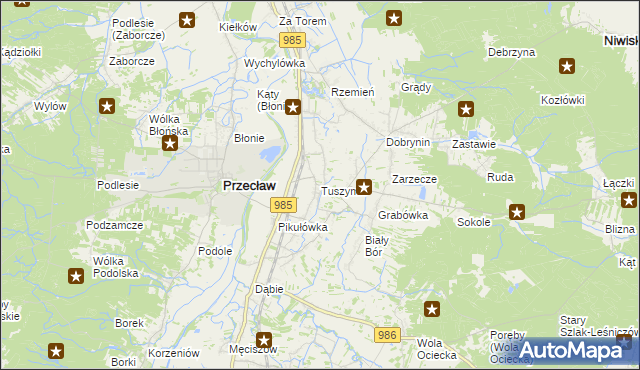 mapa Tuszyma, Tuszyma na mapie Targeo