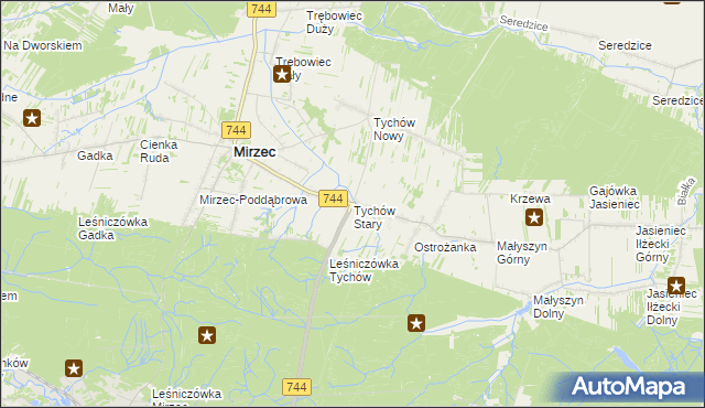 mapa Tychów Stary, Tychów Stary na mapie Targeo