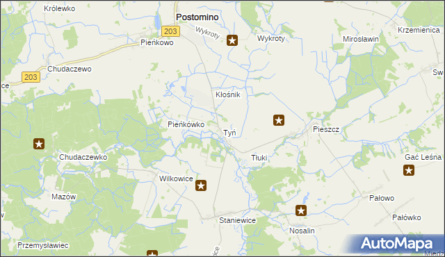 mapa Tyń, Tyń na mapie Targeo