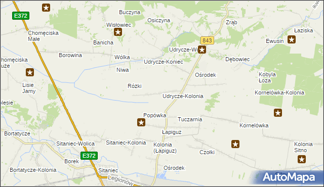 mapa Udrycze-Kolonia, Udrycze-Kolonia na mapie Targeo