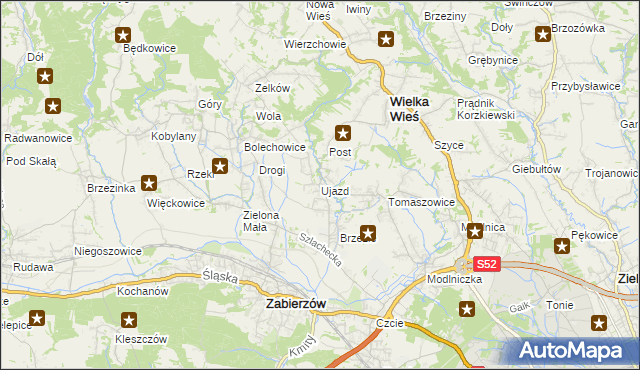 mapa Ujazd gmina Zabierzów, Ujazd gmina Zabierzów na mapie Targeo