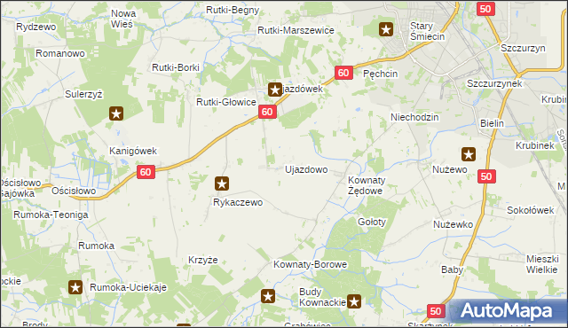 mapa Ujazdowo gmina Ciechanów, Ujazdowo gmina Ciechanów na mapie Targeo