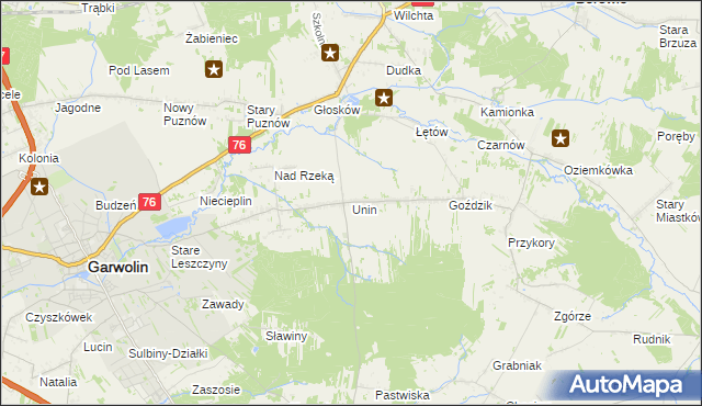 mapa Unin gmina Górzno, Unin gmina Górzno na mapie Targeo