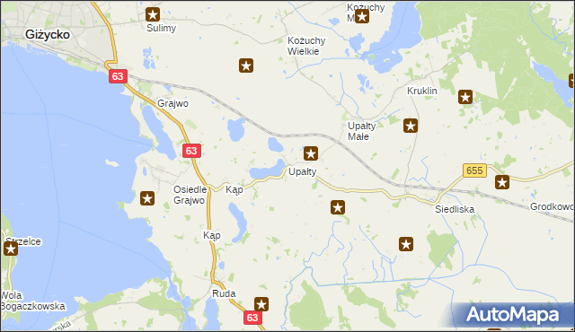 mapa Upałty, Upałty na mapie Targeo