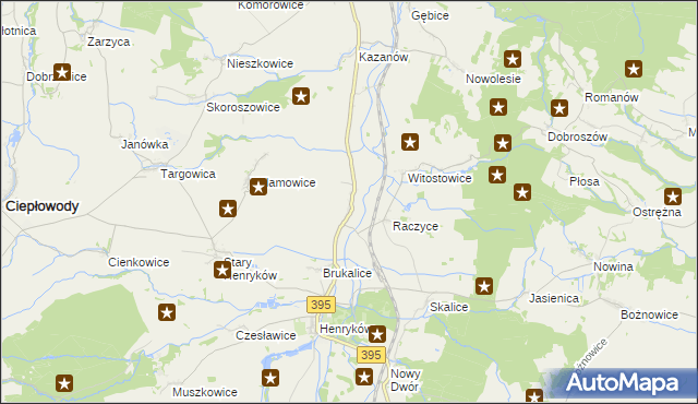 mapa Wadochowice, Wadochowice na mapie Targeo