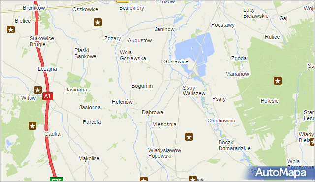 mapa Waliszew Dworski, Waliszew Dworski na mapie Targeo