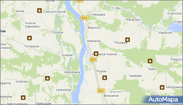 mapa Wałowice-Kolonia, Wałowice-Kolonia na mapie Targeo