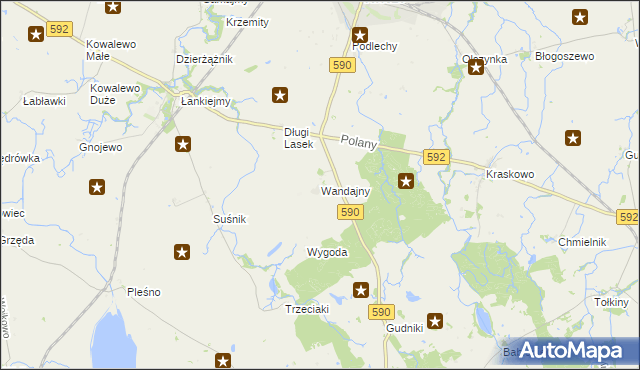 mapa Wandajny, Wandajny na mapie Targeo