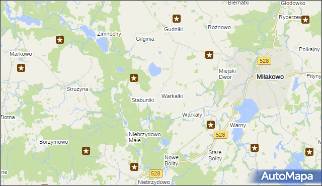 mapa Warkałki, Warkałki na mapie Targeo