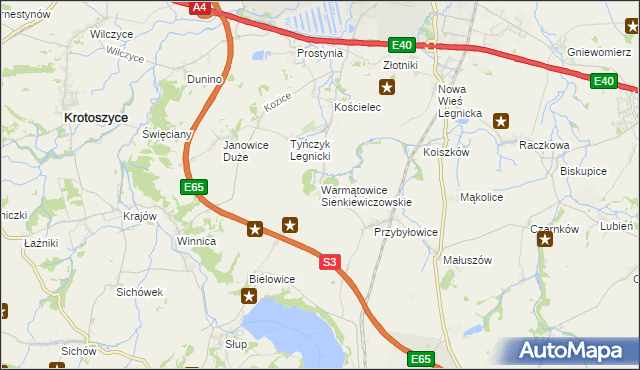 mapa Warmątowice Sienkiewiczowskie, Warmątowice Sienkiewiczowskie na mapie Targeo