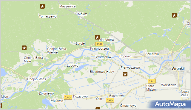 mapa Wartosław, Wartosław na mapie Targeo