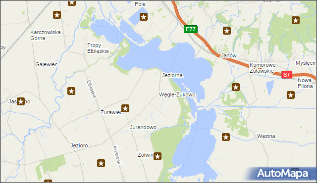 mapa Węgle-Żukowo, Węgle-Żukowo na mapie Targeo