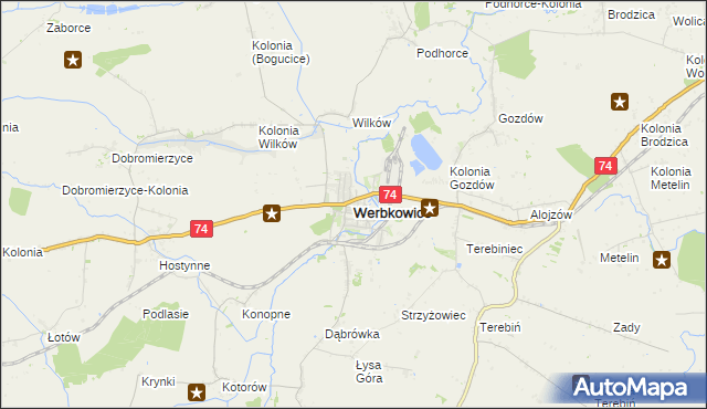 mapa Werbkowice, Werbkowice na mapie Targeo