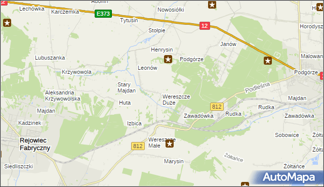 mapa Wereszcze Duże, Wereszcze Duże na mapie Targeo