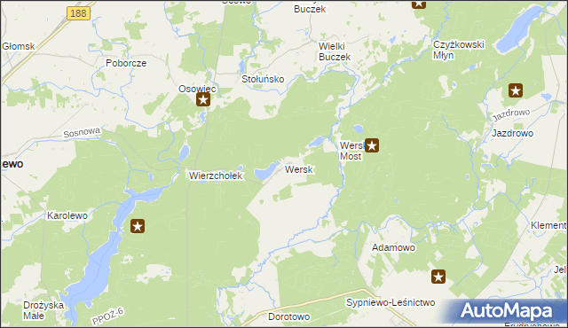 mapa Wersk, Wersk na mapie Targeo