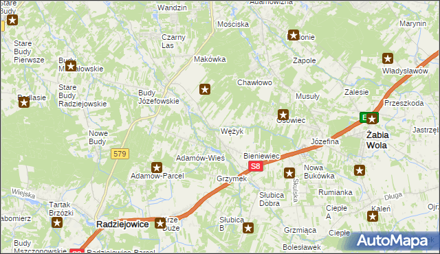 mapa Wężyk, Wężyk na mapie Targeo