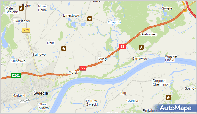mapa Wiąg, Wiąg na mapie Targeo