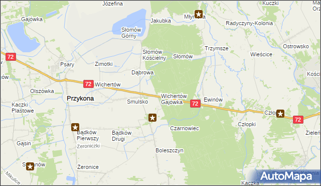 mapa Wichertów Gajówka, Wichertów Gajówka na mapie Targeo