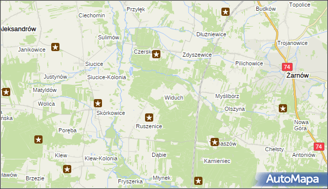 mapa Widuch, Widuch na mapie Targeo