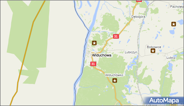 mapa Widuchowa powiat gryfiński, Widuchowa powiat gryfiński na mapie Targeo