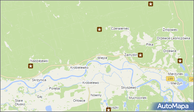 mapa Wiejce, Wiejce na mapie Targeo