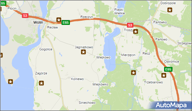 mapa Wiejkowo, Wiejkowo na mapie Targeo