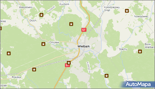 mapa Wielbark powiat szczycieński, Wielbark powiat szczycieński na mapie Targeo