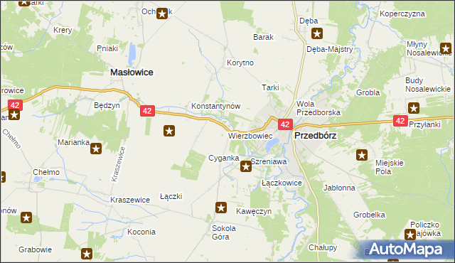 mapa Wierzbowiec, Wierzbowiec na mapie Targeo