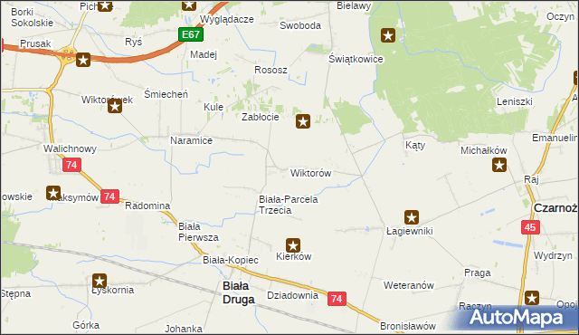 mapa Wiktorów gmina Biała, Wiktorów gmina Biała na mapie Targeo