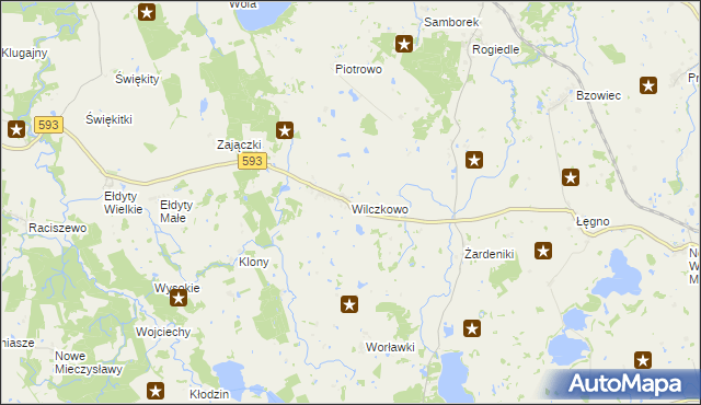 mapa Wilczkowo gmina Lubomino, Wilczkowo gmina Lubomino na mapie Targeo