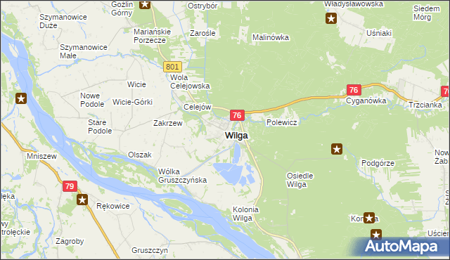mapa Wilga, Wilga na mapie Targeo