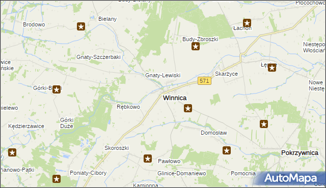 mapa Winnica powiat pułtuski, Winnica powiat pułtuski na mapie Targeo