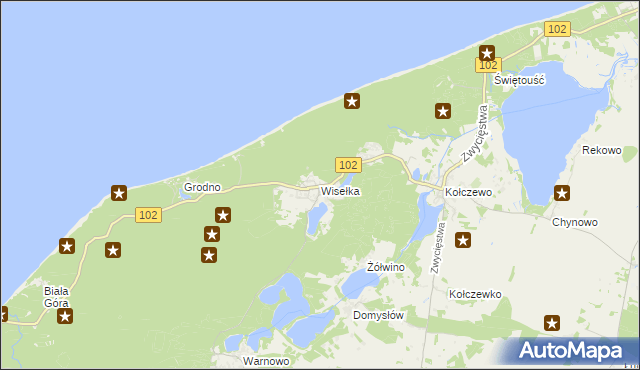 mapa Wisełka, Wisełka na mapie Targeo