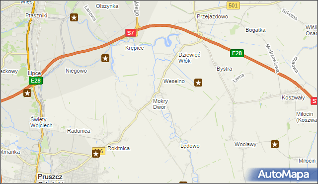 mapa Wiślina, Wiślina na mapie Targeo