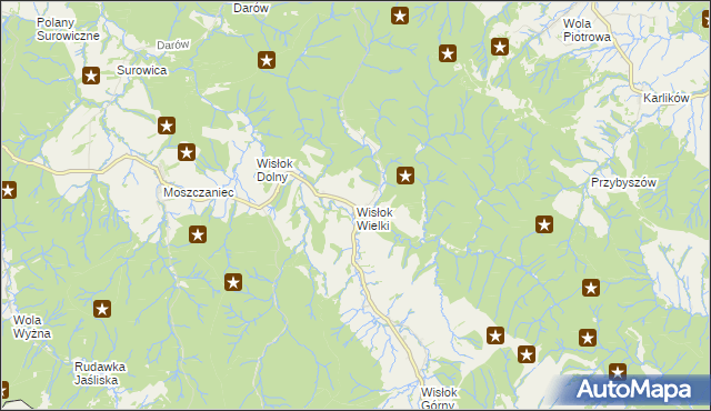 mapa Wisłok Wielki, Wisłok Wielki na mapie Targeo