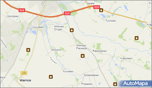 mapa Witkowo Pierwsze, Witkowo Pierwsze na mapie Targeo