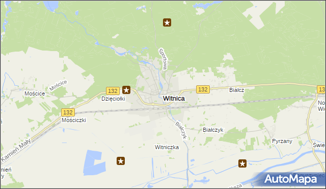 mapa Witnica powiat gorzowski, Witnica powiat gorzowski na mapie Targeo