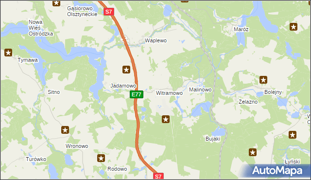 mapa Witramowo, Witramowo na mapie Targeo