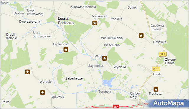 mapa Witulin, Witulin na mapie Targeo