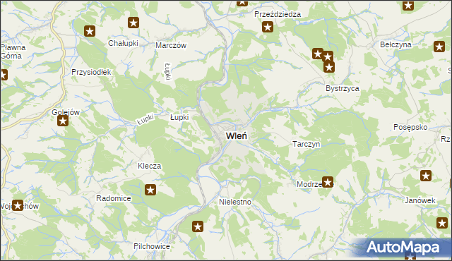 mapa Wleń, Wleń na mapie Targeo