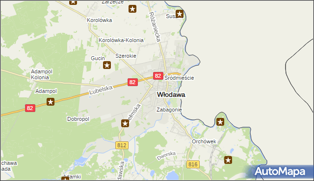 mapa Włodawa, Włodawa na mapie Targeo