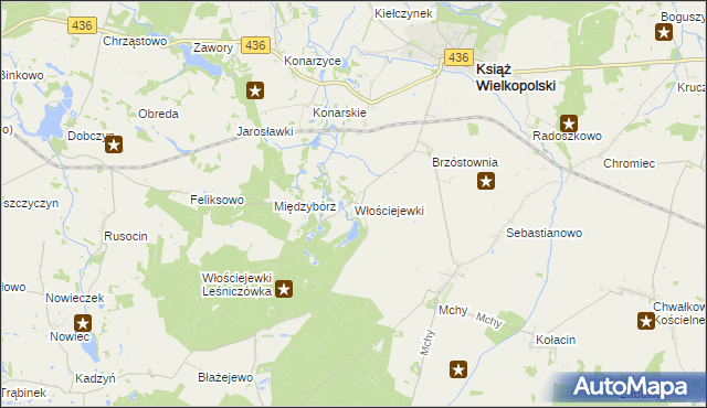 mapa Włościejewki, Włościejewki na mapie Targeo