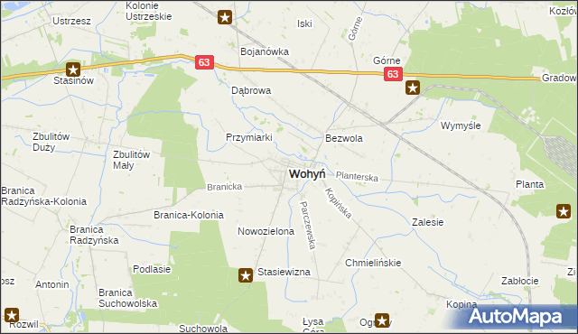 mapa Wohyń, Wohyń na mapie Targeo